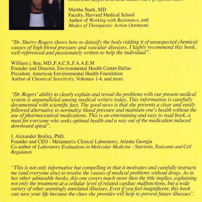 The High Blood Pressure Hoax! by Sherry Rogers MD (back cover)