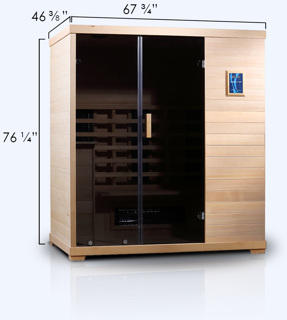 Transcend TR-2 two person sauna Far Infrared Sauna Hemlock Wood Dimensions